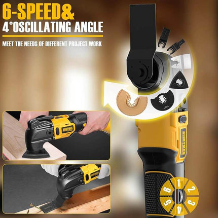 ALLOYMAN 20V Brushless Cordless Oscillating Tool, 22000OPM Variable Speed With Li-Ion Battery and Charger