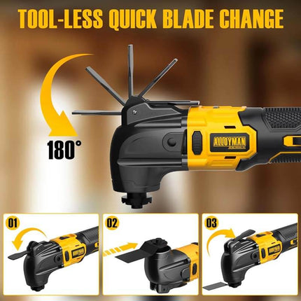 ALLOYMAN 20V Brushless Cordless Oscillating Tool, 22000OPM Variable Speed With Li-Ion Battery and Charger