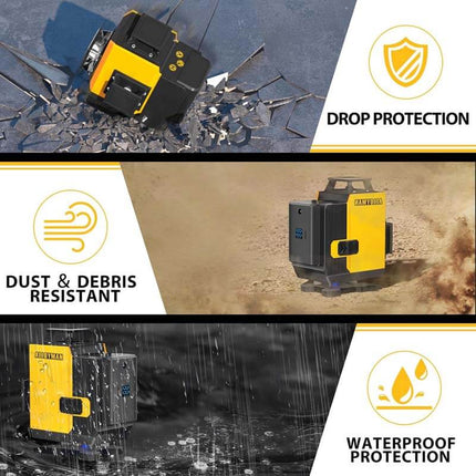 ALLOYMAN 16 Lines Laser Level 4 * 360° Green Laser, 165ft Line Laser with 2 Rechargeable Batteries and Charger - Newly Upgraded 2023