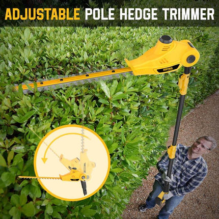 ALLOYMAN 20V MAX Telescoping Pole Hedge Trimmer 1400SPM Fast Cutting with 8 Feet  Blades