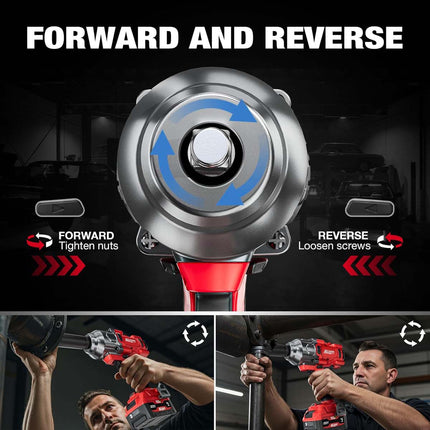 Alloyman 1/2 Cordless Brushless Impact Wrench, 1475 ft-lbs (2000N.m), 3-Mode Speed, 4000mAh Battery, 3 Sockets