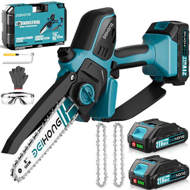 BEI & HONG Best Mini Chainsaw Cordless 6 Inch | Upgraded Chain Automatic Oil | 775 High Power Motor