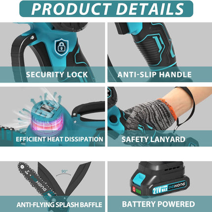 BEI & HONG Mini Chainsaw 6-Inch Saws with Security Lock
