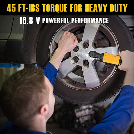 Alloyman 16.8V Extended Ratchet Wrench 400 RPM 3/8 Inch with 2-Pack 2.0Ah Li-Ion Batteries