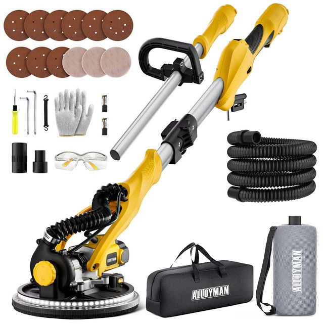 Alloyman 1050W Electric Drywall Sander with Vacuum, 7-Speed, 2100RPM