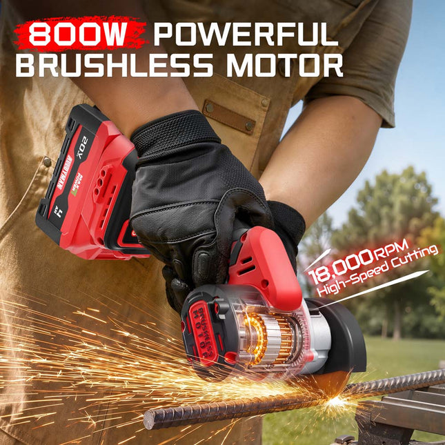 Alloyman 20V Brushless Cordless Cut-Off Tool, 3-Inch, 2×4.0Ah Batteries