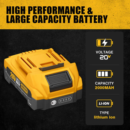 Alloyman 20V Lithium Ion Battery 2.0Ah/4.0Ah(2024 upgraded model)