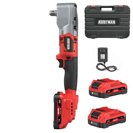 ALLOYMAN 20V Brushless Right Angle Wrench - 280N.M High Torque with 2×2.0Ah Batteries