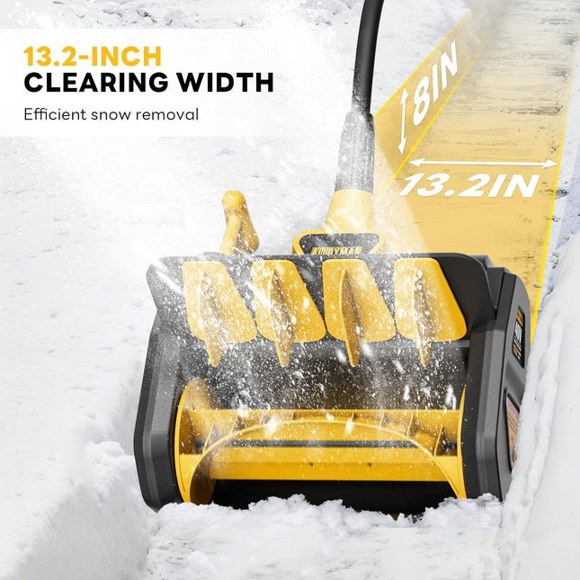Pala de nieve inalámbrica Alloyman de 40 V, soplador de nieve eléctrico de 33,5 cm con 2 baterías de 4,0 Ah y cargador rápido doble, remoción de nieve a batería con placa direccional y alcance de lanzamiento de 8 m para entradas de vehículos.