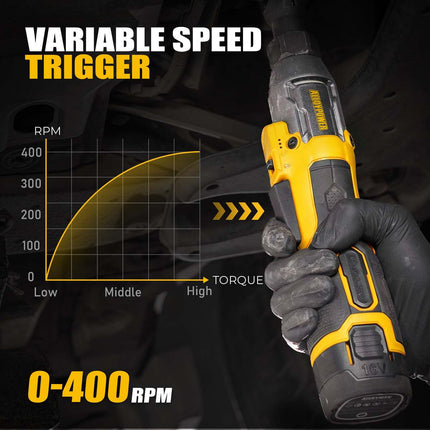 Alloypower 3/8" 16V Cordless Brushless Ratchet Wrench Set - 65FT-LBS(88N.m) Torque