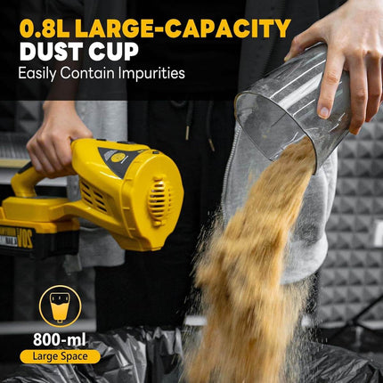 Alloyman Cordless Handheld Vacuum Cleaner with 20V Replaceable Battery,13000PA Powerful Suction Ideal for Cleaning Car/Home/Office/Pet Hair-Yellow and Black