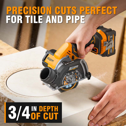 ALLOYMAN 20V Cordless Cut Off Tool - 3-Inch Brushless Circular Saw with 2x4.0Ah Batteries