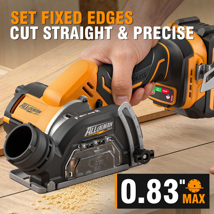 ALLOYMAN 20V Cordless Cut Off Tool - 3-Inch Brushless Circular Saw with 2x4.0Ah Batteries
