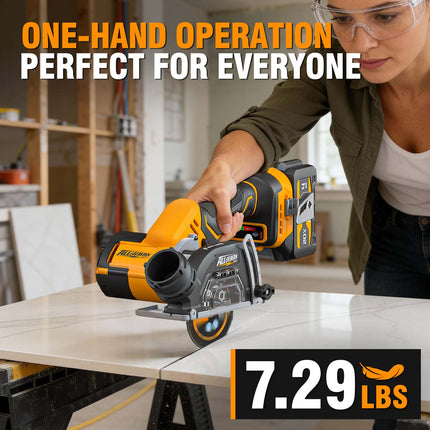 ALLOYMAN 20V Cordless Cut Off Tool - 3-Inch Brushless Circular Saw with 2x4.0Ah Batteries