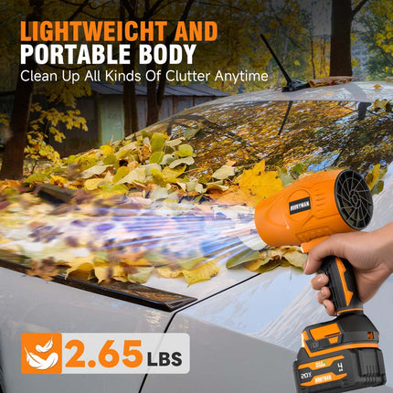 ALLOYMAN Cordless Leaf Blower with 2 X 4.0Ah Batteries & Charger, 23000 RPM Turbo Jet Electric Handheld Blower