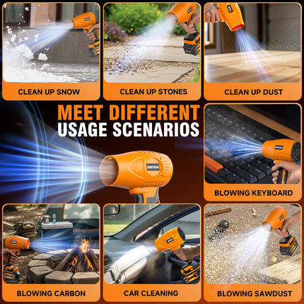 ALLOYMAN Cordless Leaf Blower with 2 X 4.0Ah Batteries & Charger, 23000 RPM Turbo Jet Electric Handheld Blower