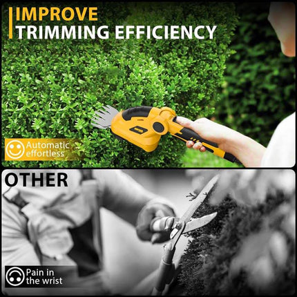 ALLOYMAN 8V Cordless Grass Shear & Shrubbery Trimmer 2-in-1 Mini Hedge Trimmer with 2.0Ah Battery & USB -C Port