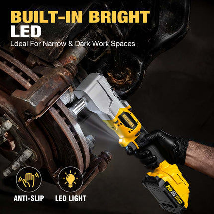 ALLOYMAN 20V Brushless Right Angle Wrench - 280N.M High Torque with 2×2.0Ah Batteries