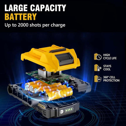18 Gauge Nail Gun Battery Powered, 2 in 1 Cordless Brad Nailer/Electric Stapler with 2.0Ah Battery and Charger,1000pcs Nails and 1000pcs Staples Included