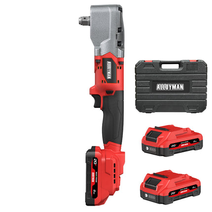 ALLOYMAN 20V Brushless Right Angle Wrench - 280N.M High Torque with 2×2.0Ah Batteries