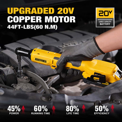AlloyPower 20V Cordless Combo Kit: 1/2" Impact Wrench & 3/8" Ratchet Wrench
