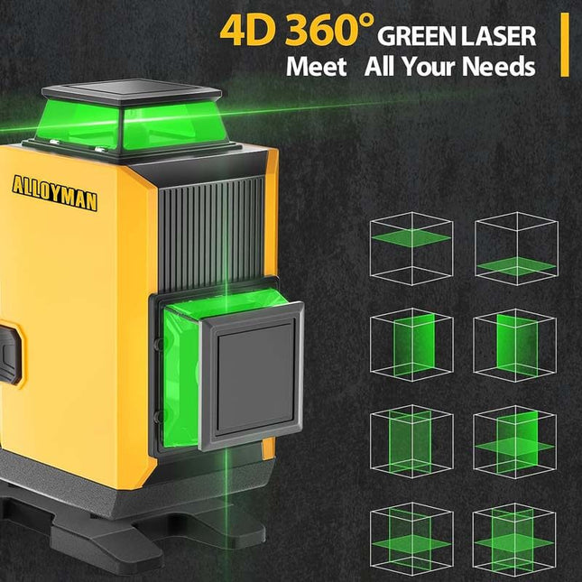 ALLOYMAN 16 Lines Laser Level - 4 * 360° Green Laser