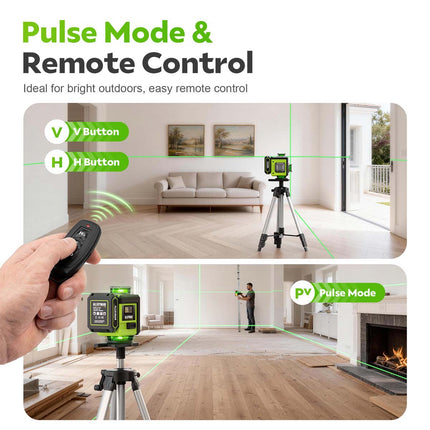 Alloyman Green 4 × 360° Laser Level with Tripod - Carrying Bag Included
