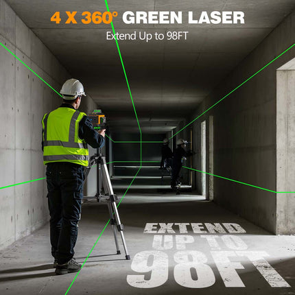 Alloyman Laser Level 360° with Tall Tripod, Self Leveling Laser Measuring Tool Green Lazer Level 16 Line