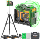 Alloyman Max 20V Laser Level with Tripod, 3x360° Self-Leveling Laser level, 3D Lazer Leveler Tool for Construction, Picture Hanging with Strong Magnetic Bracket & Hard Carry Case