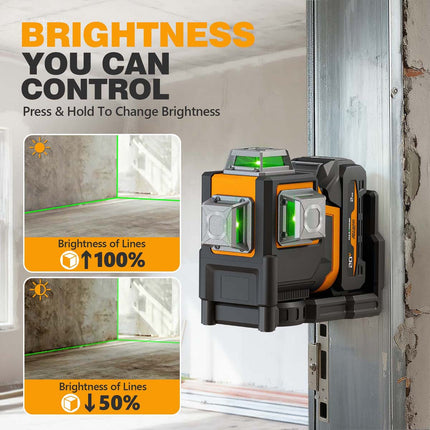 Alloyman Max 20V Laser Level with Tripod, 3x360° Self-Leveling Laser level, 3D Lazer Leveler Tool for Construction, Picture Hanging with Strong Magnetic Bracket & Hard Carry Case