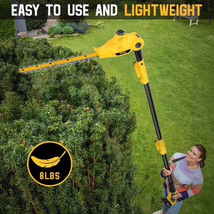 ALLOYMAN 20V MAX Telescoping Pole Hedge Trimmer 1400SPM Fast Cutting with 8 Feet  Blades