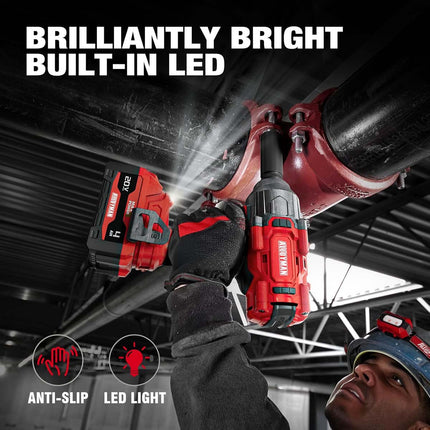 Alloyman 1/2 Cordless Brushless Impact Wrench, 1475 ft-lbs (2000N.m), 3-Mode Speed, 4000mAh Battery, 3 Sockets
