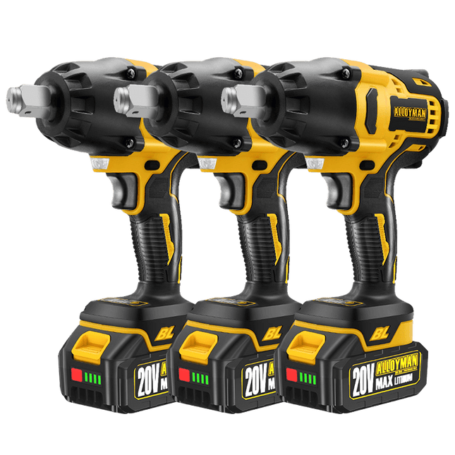 Alloyman Impact Wrench - With 6 Sockets, 3 Extension Bars, 4.0 Li-ion Battery and 1 Hour Fast Charger