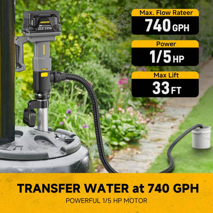 Cordless Stick Water Transfer Pump Compatible with Dewalt 20V Battery(Tool Only)