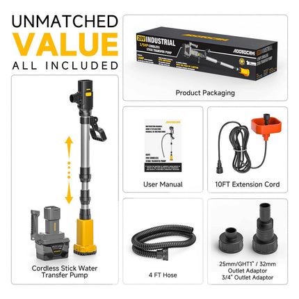 Cordless Stick Water Transfer Pump Compatible with Dewalt 20V Battery(Tool Only)