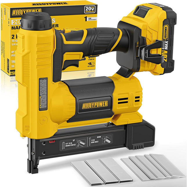 ALLOYPOWER 18-Gauge 2-in-1 Cordless Brad Nailer & Stapler Kit