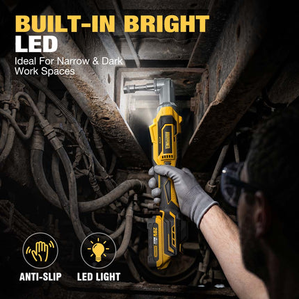 20V Cordless Right Angle Impact Wrench,3/8'',89 ft-lbs(120N.M)