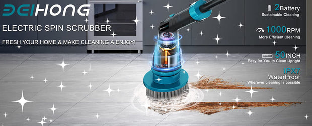 BEI&HONG Electric Spin Scrubber 1000RPM Cordless with 21V