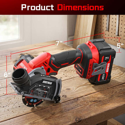 Alloyman 20V Brushless Cordless Cut-Off Tool, 3-Inch, 2×4.0Ah Batteries