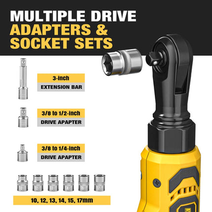 20V Brushless Cordless Ratchet Wrench, 3/8" Drive, 74 ft-lbs (100 Nm), 2 Batteries