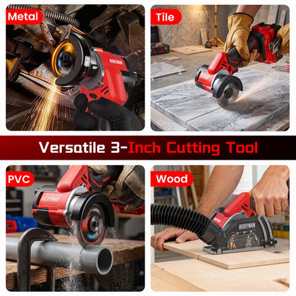 Alloyman 20V Brushless Cordless Cut-Off Tool, 3-Inch, 2×4.0Ah Batteries