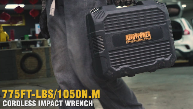 ALLOYPOWER 1/2" Cordless Brushless Impact Wrench Kit - 775 Ft-lbs (1050N.m) High Torque