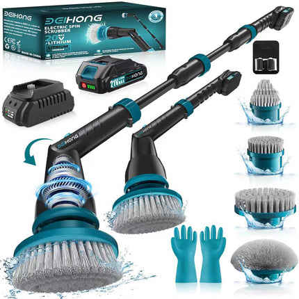 BEI&HONG Electric Spin Scrubber 1000RPM Cordless with 21V Detachable Battery